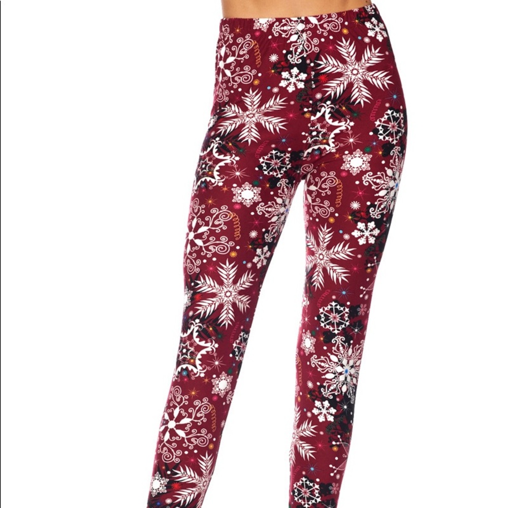 Snowflakes holiday leggings